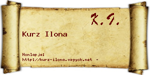 Kurz Ilona névjegykártya